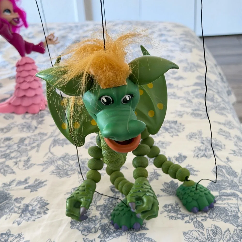Dunstan the Dragon Marionette Toy - Green